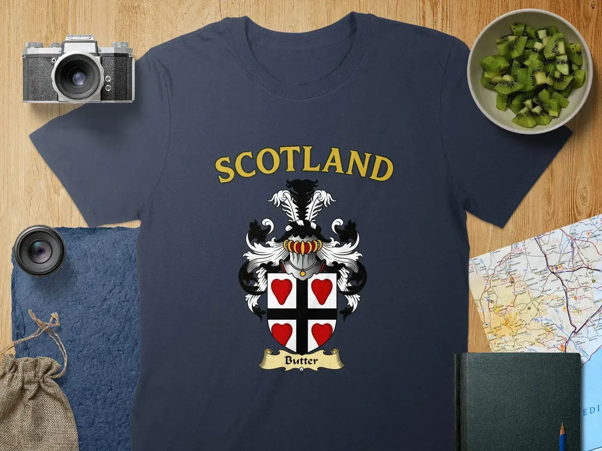 Scotland Crest with Hearts Butter T-Shirt product
