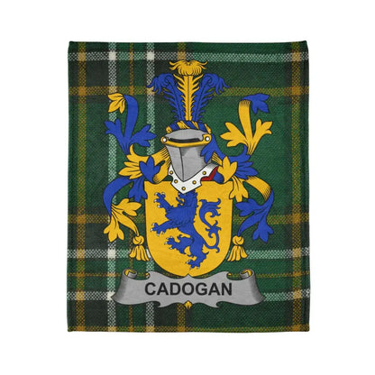 Cadogan Family Crest Colorful Design Tartan Blanket