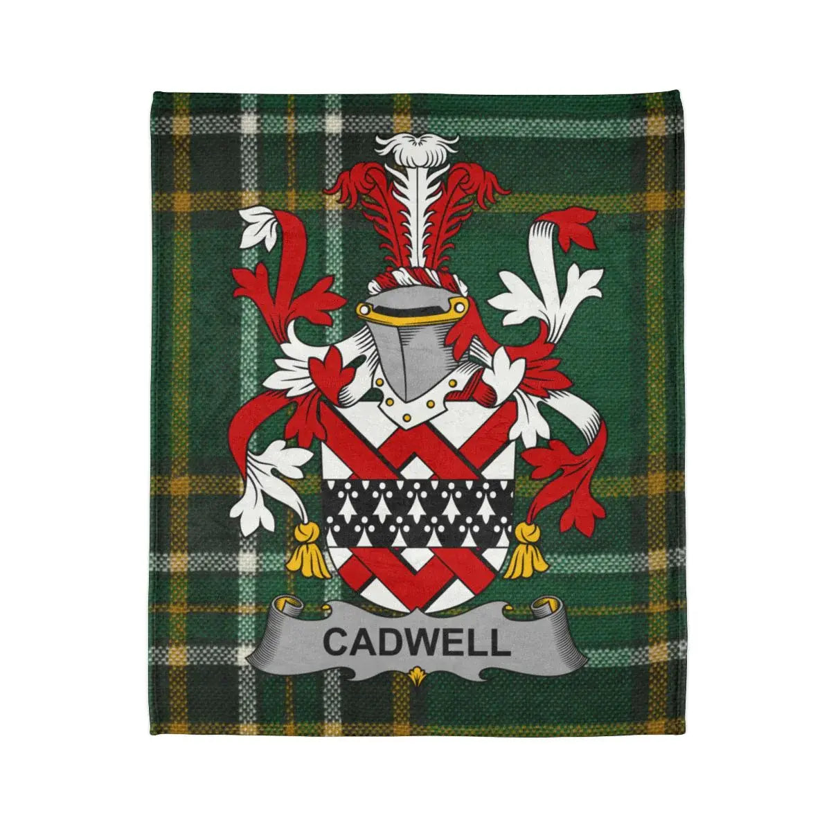 Heraldic Green Tartan Crest Cadwell Blanket Product