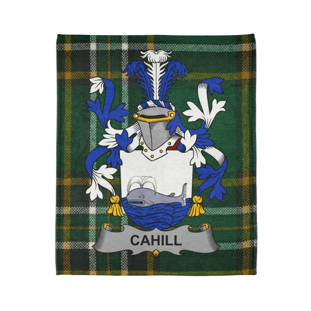 Green Plaid Cahill Coat of Arms Art Blanket