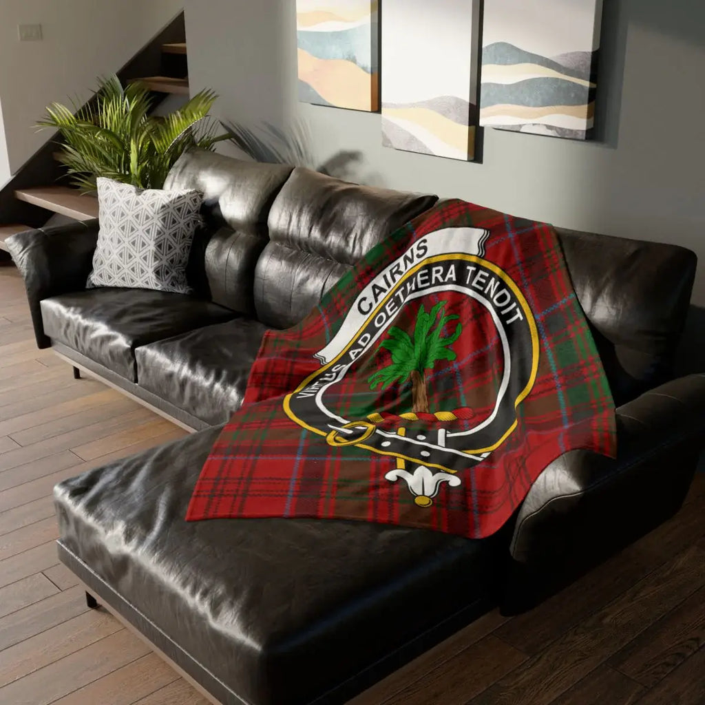 Majestic Cairns Clan Family Crest Plaid Throw Blanket