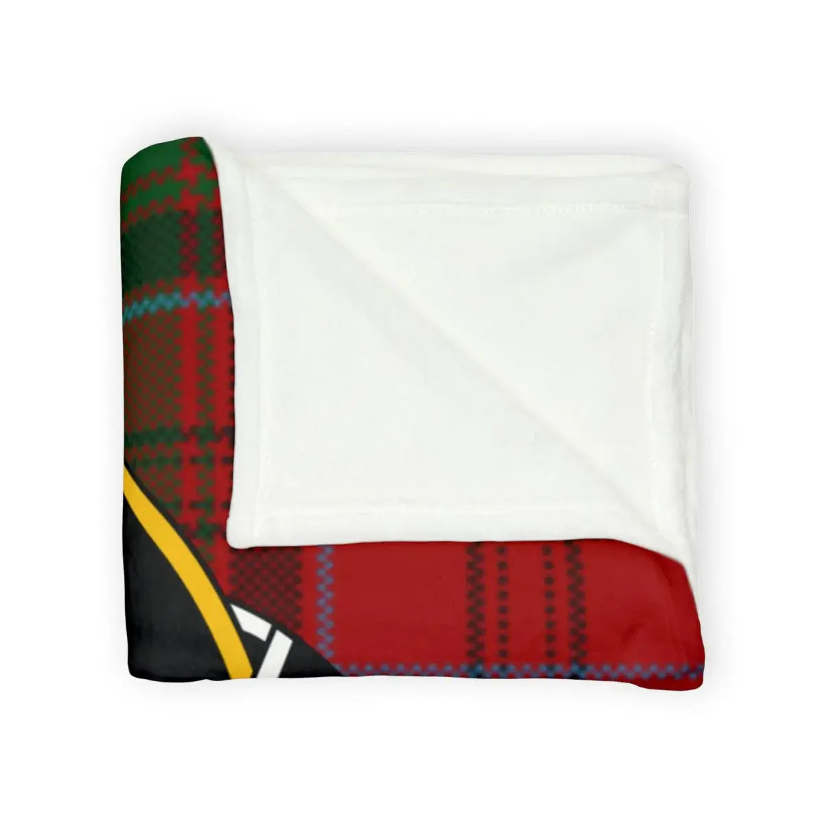 Cozy Tartan Red Green and Black Fleece Blanket Product