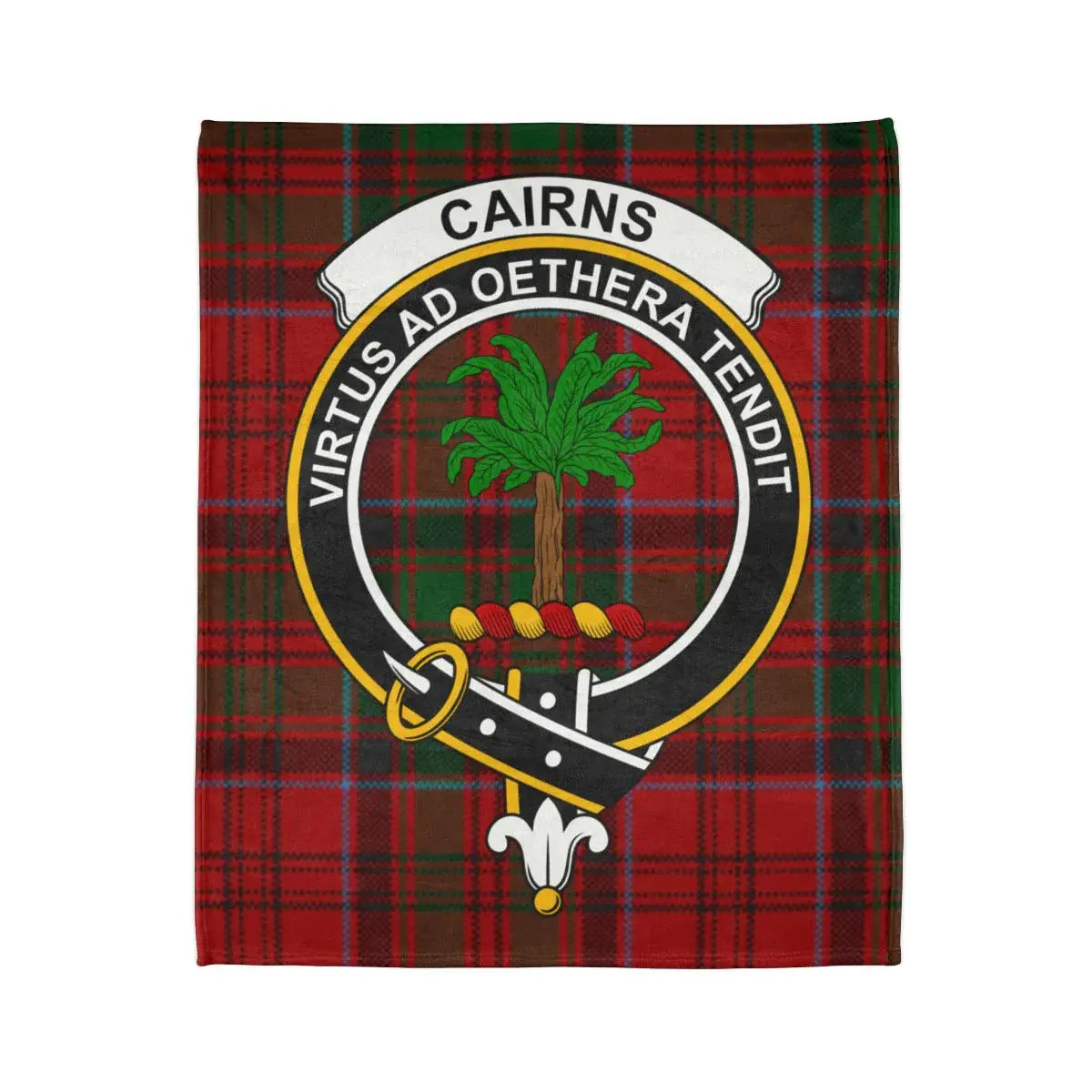 Clan Cairns Crest Badge Tartan Design Blanket
