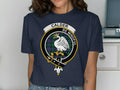 Calder clan crest T-shirt in royal blue with Be Mindful motto
