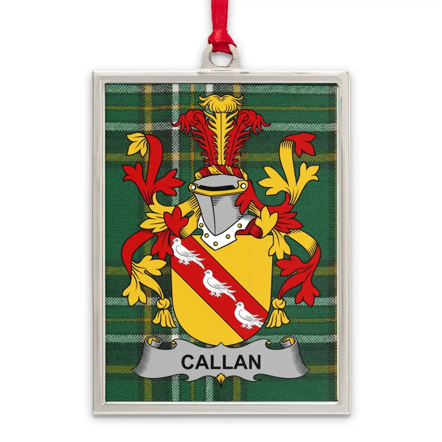 Callan Family Crest Plaid Design Rectangular Ornament