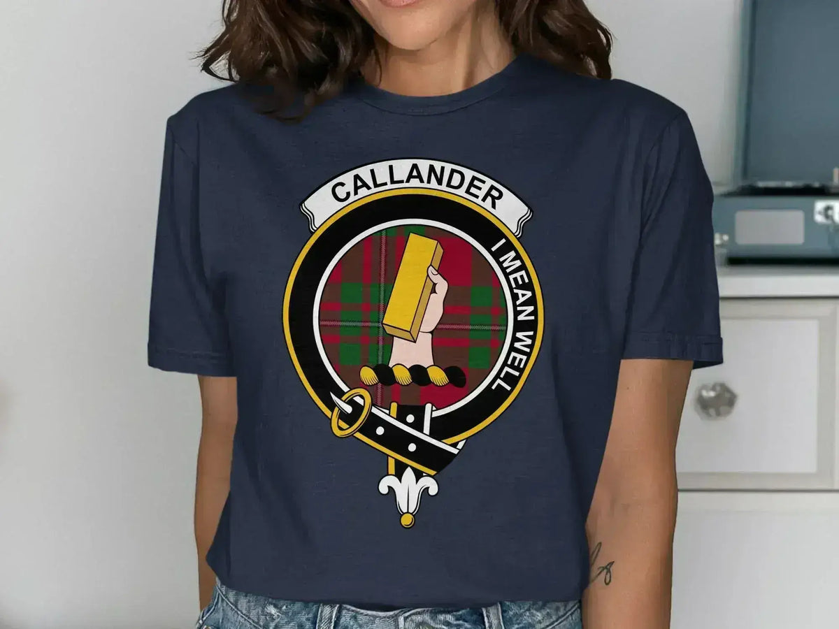 Callander Scottish clan crest T-shirt in navy