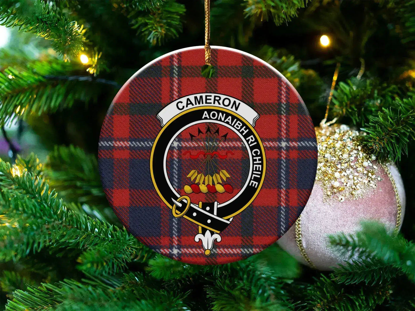 Cameron Aonaibh Ri Cheile Red Plaid Ornament product type