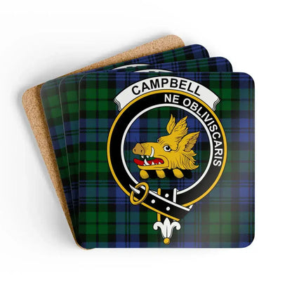 Clan Campbell Crest Green Plaid Square Coasters product