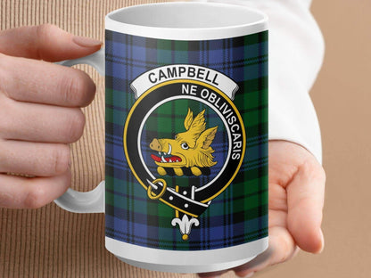 Campbell Clan Tartan Mug with Crest Design product