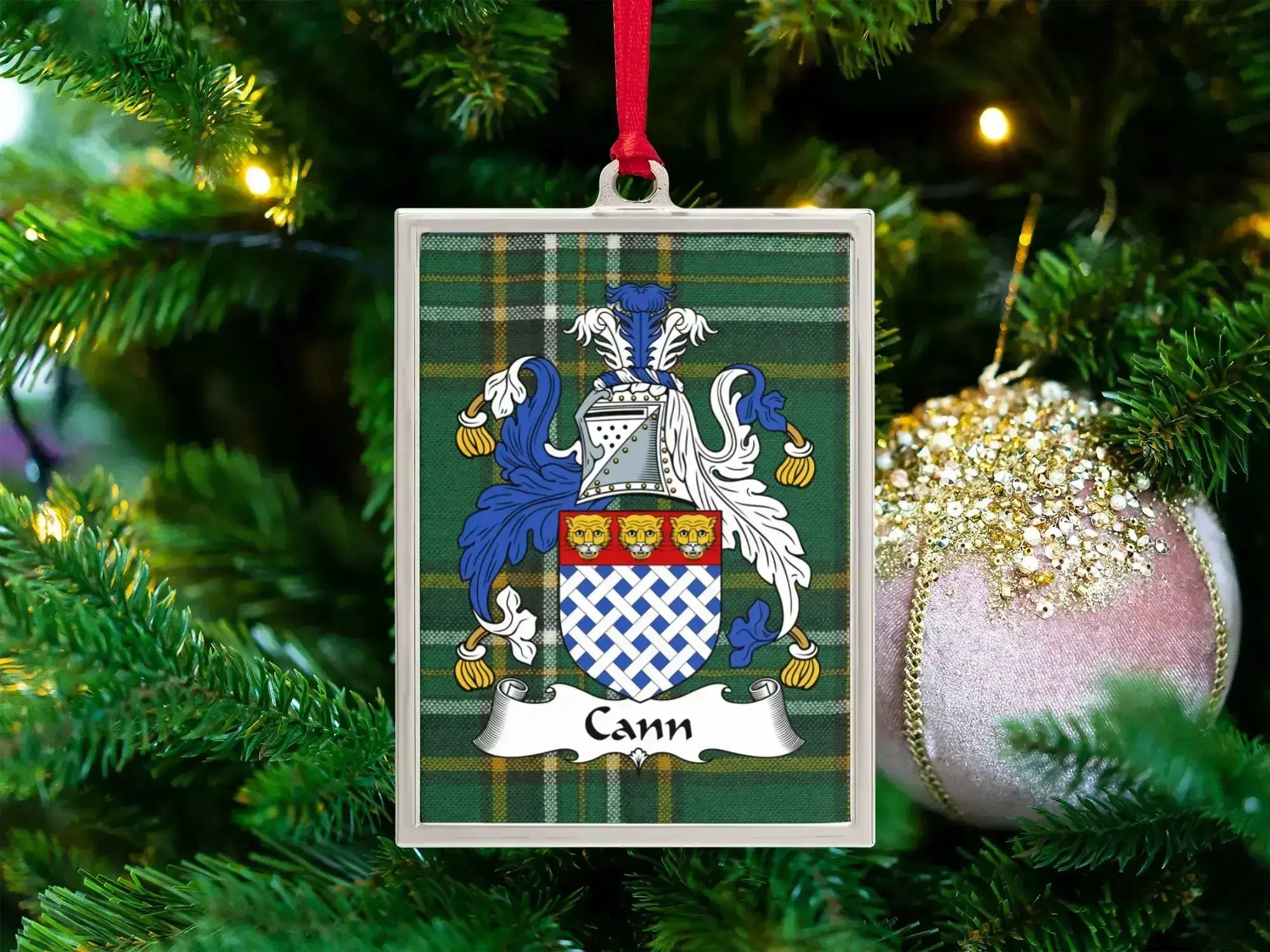 Elegant Family Crest Holiday Ornament product type