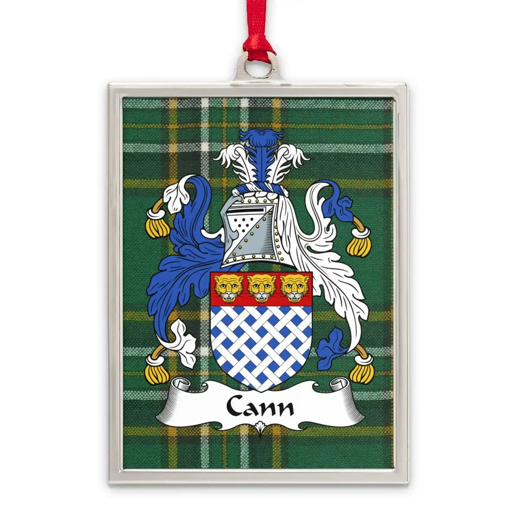 Cann Family Crest Plaid Background Ornament product type