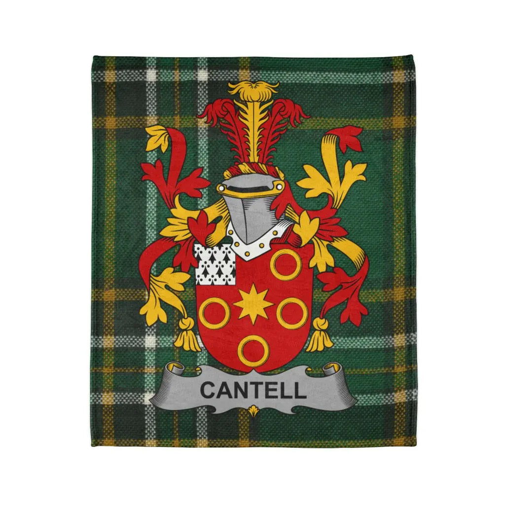 Personalized Cantell Tartan Crest Blanket