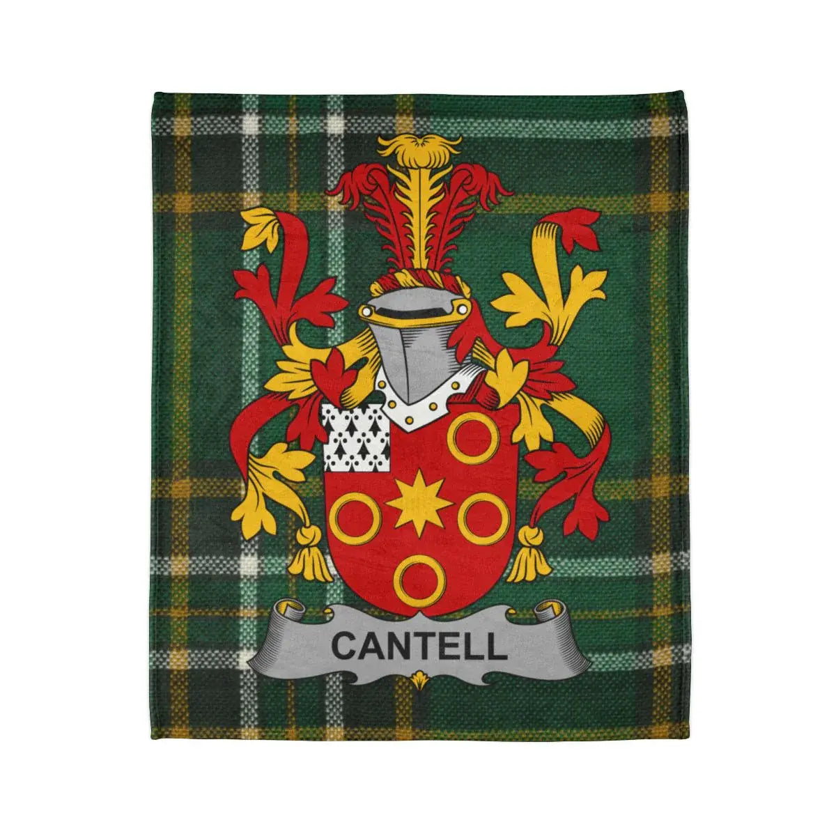 Personalized Cantell Tartan Crest Blanket