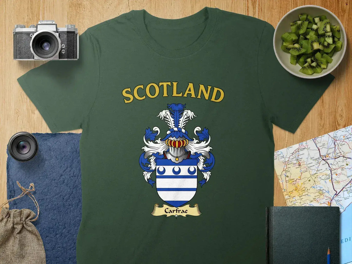 Scotland Family Crest with Blue Shield T-Shirts product