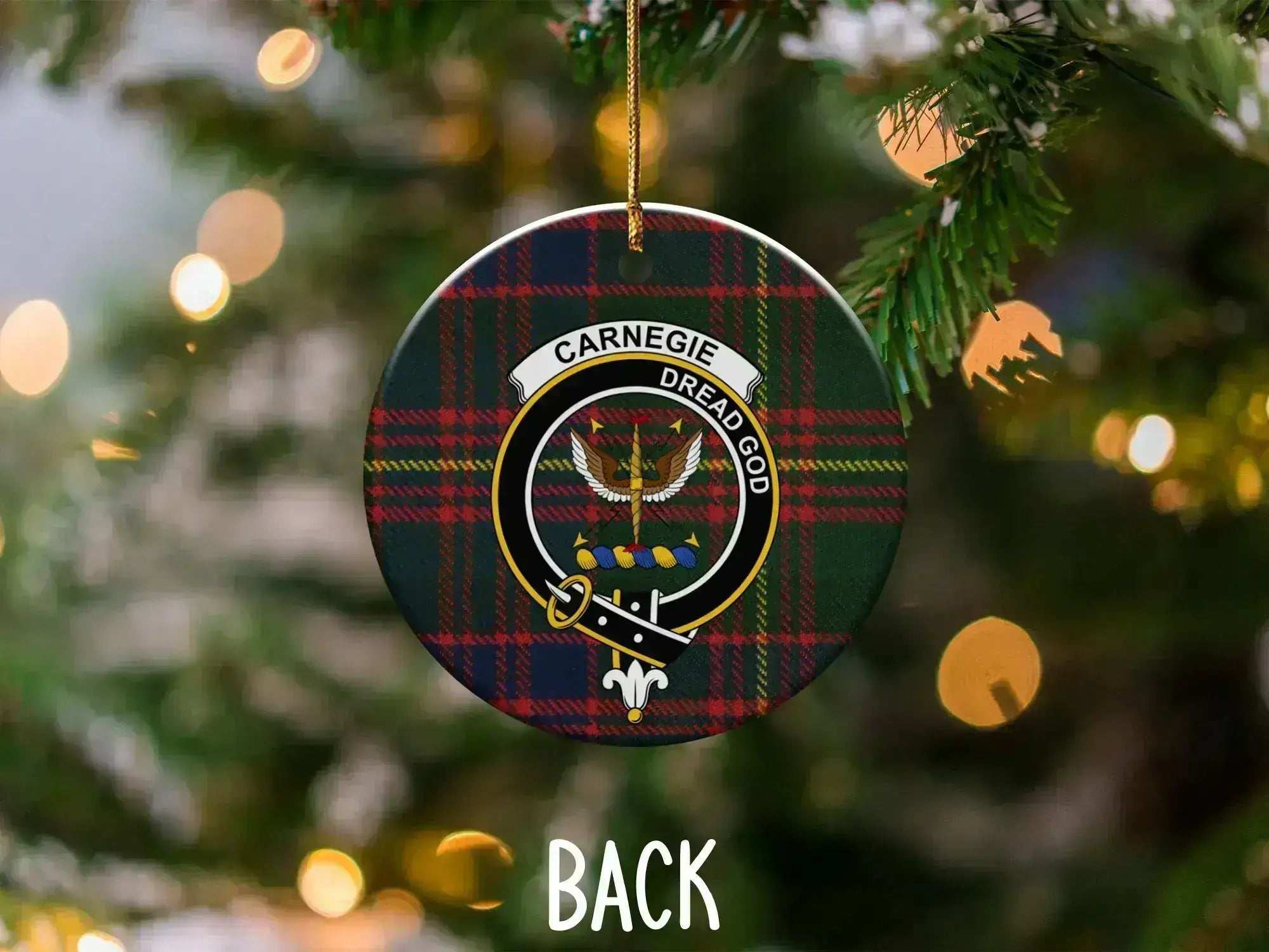 Scottish Clan Crest Carnegie Dread God Ornament product