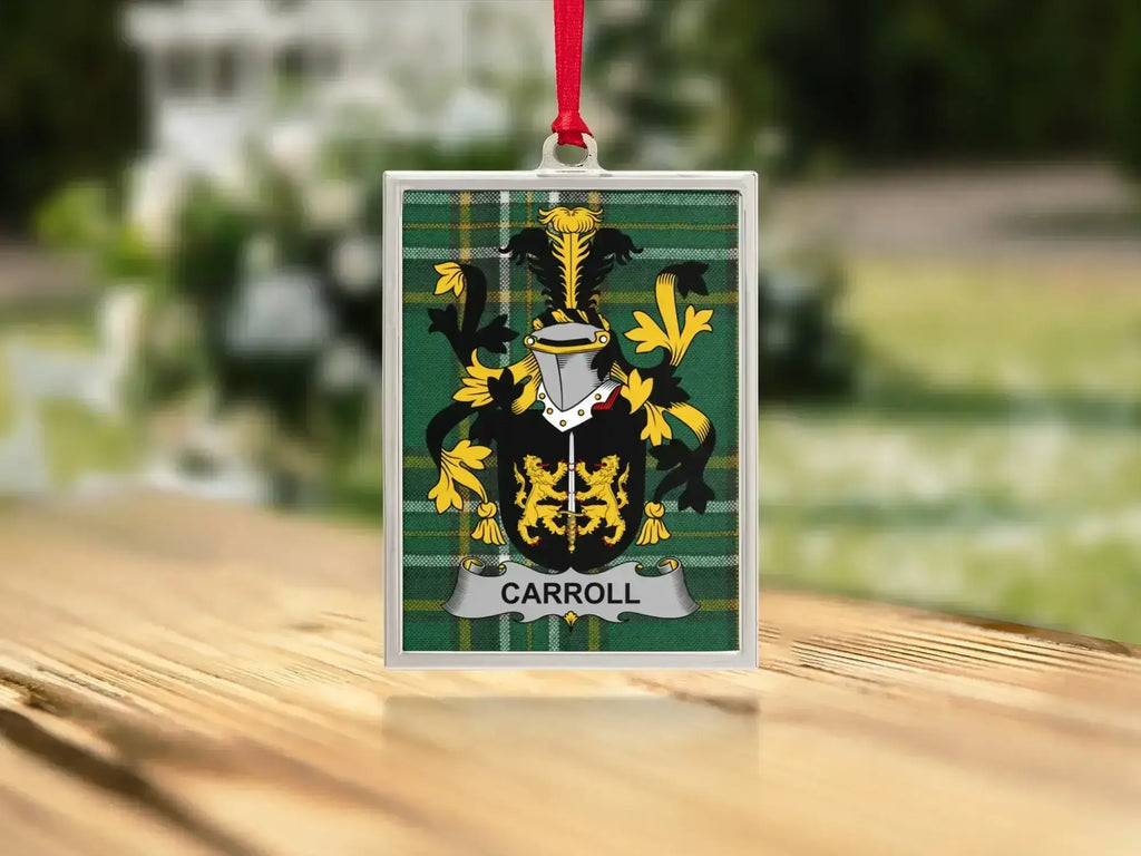 Personalized Carroll Family Crest Christmas Ornament product