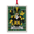 Carroll Family Crest Green Plaid Framed Ornament product