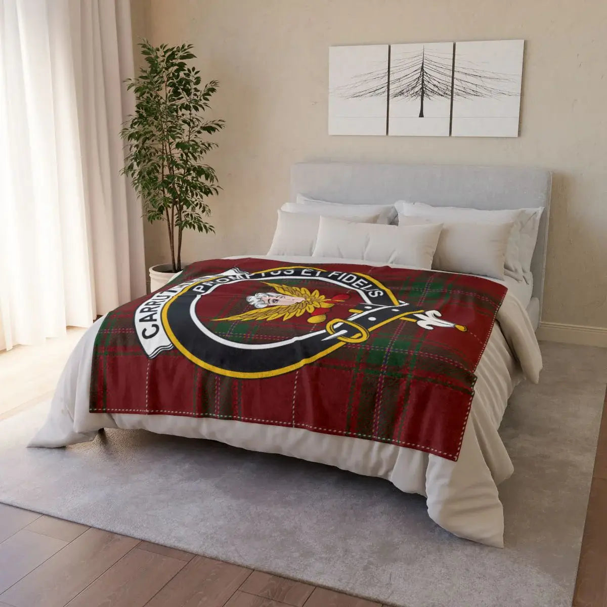 Clan Crest Blanket with Custom Tartan Design