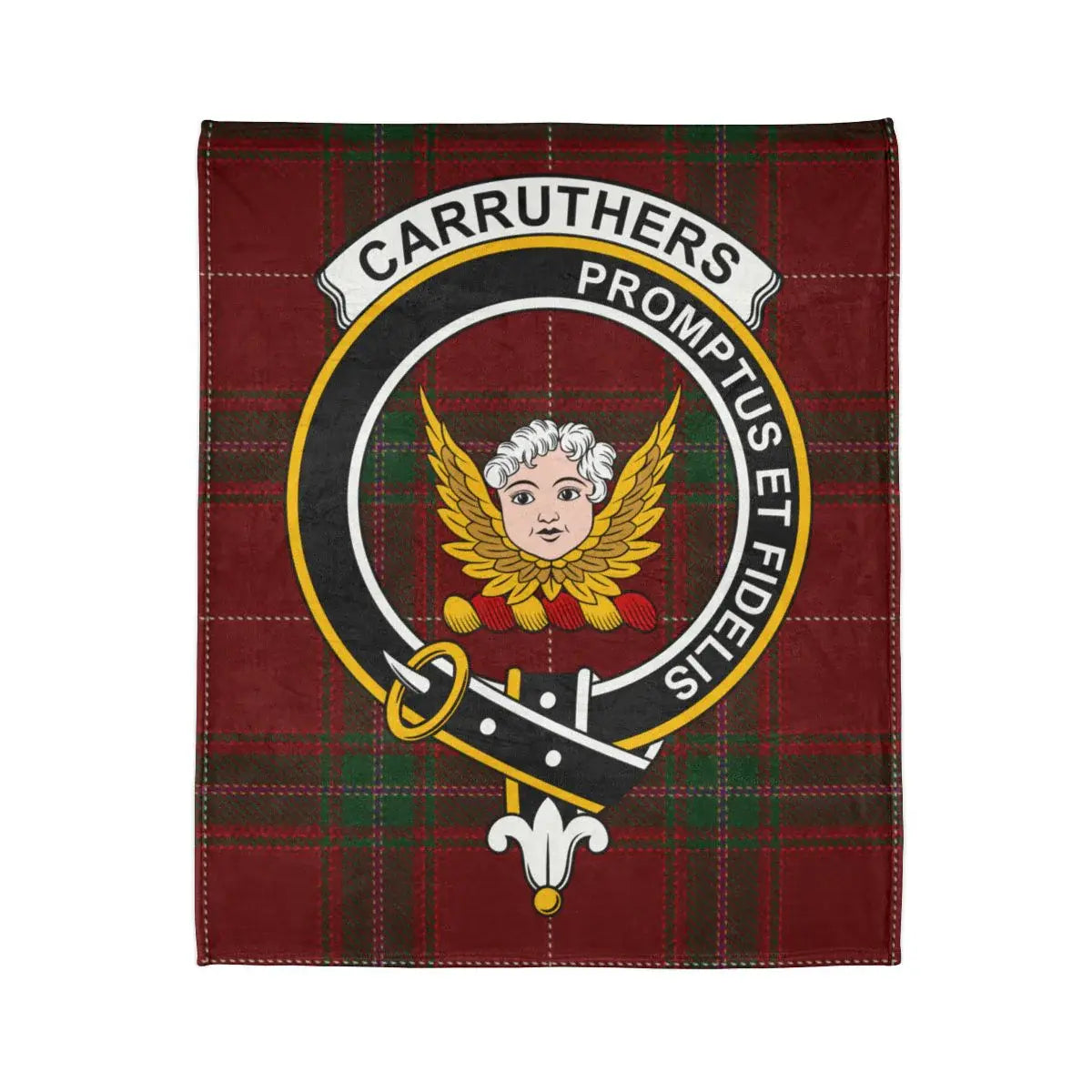 Carruthers Tartan Pattern Blanket with Crest Design