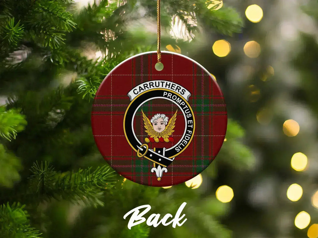 Carruthers Clan Crest Tartan Christmas Ornament