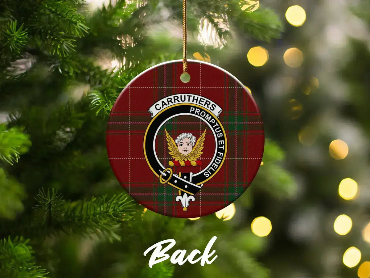 Carruthers Clan Crest Tartan Christmas Ornament