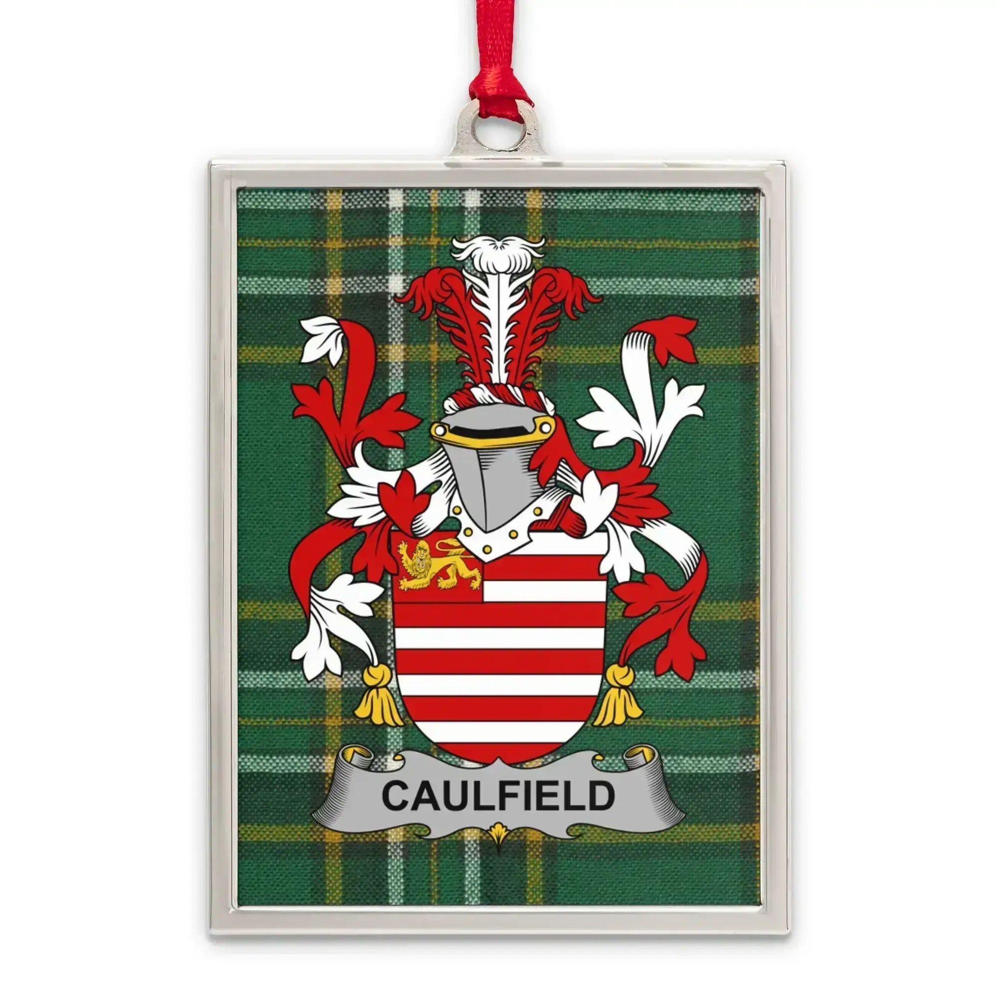 Caulfield Family Crest Plaid Background Hanging product