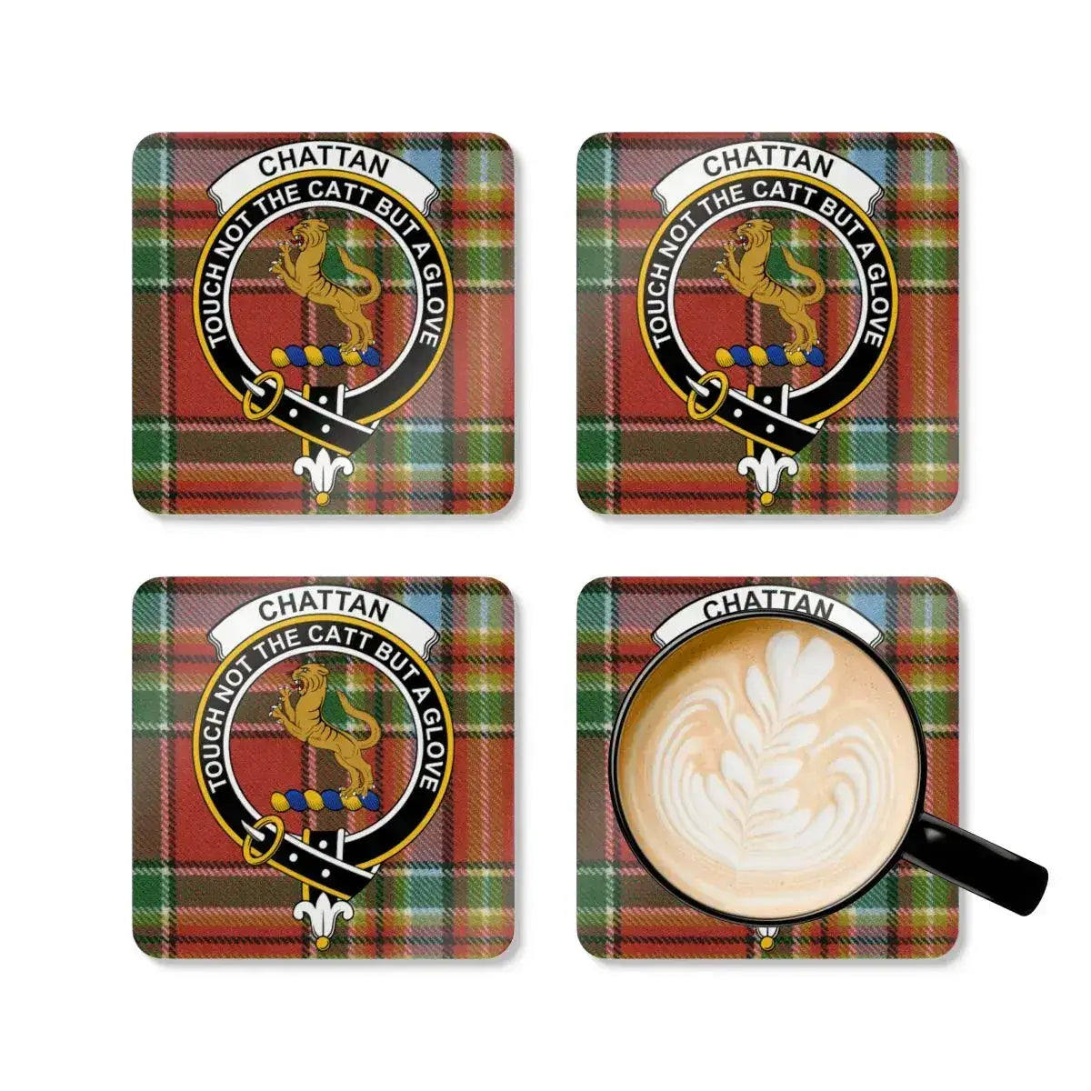 Chattan Tartan Plaid Pattern Coaster Set Product