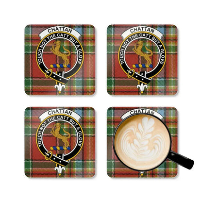 Chattan Tartan Plaid Pattern Coaster Set Product