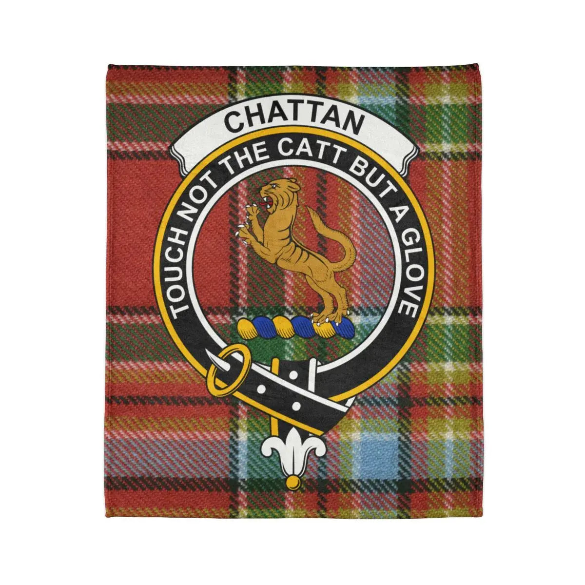 Chattan Clan Crest Tartan Blanket with Unique Design