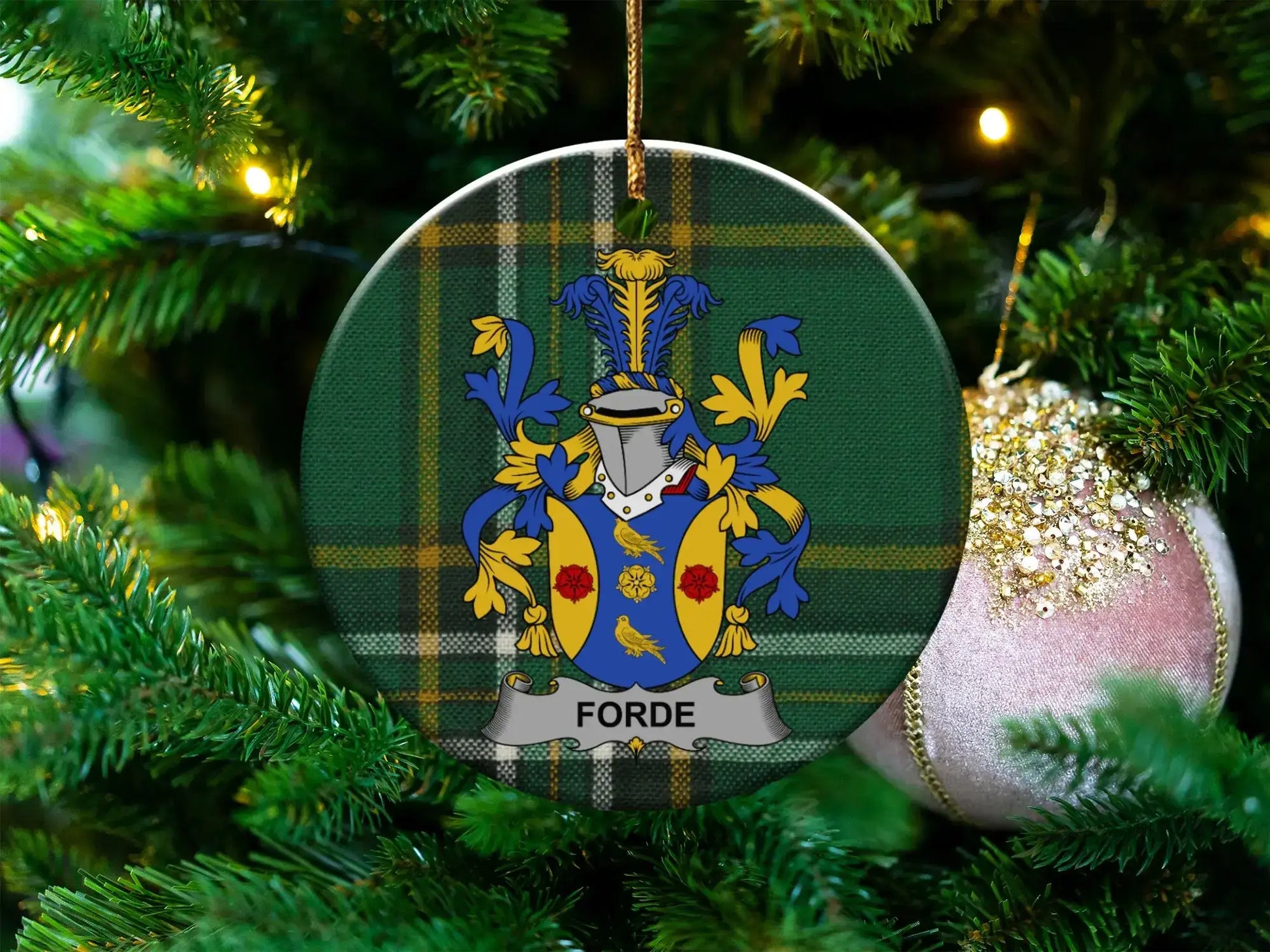 Family Crest Personalized Christmas Ornament