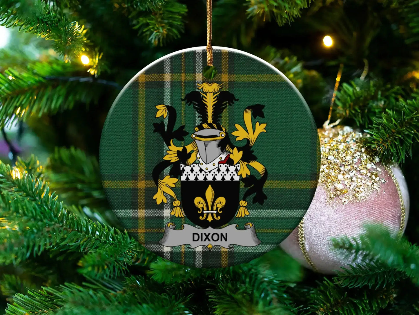 Personalized Family Crest Christmas Tree Ornament