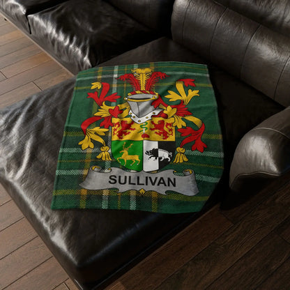 Choose Any Irish Surname Coat of Arms Blanket – Irish Heritage Fleece Thro