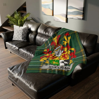 Choose Any Irish Surname Coat of Arms Blanket – Irish Heritage Fleece Thro
