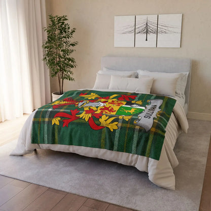 Choose Any Irish Surname Coat of Arms Blanket – Irish Heritage Fleece Thro