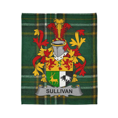 Choose Any Irish Surname Coat of Arms Blanket – Irish Heritage Fleece Thro