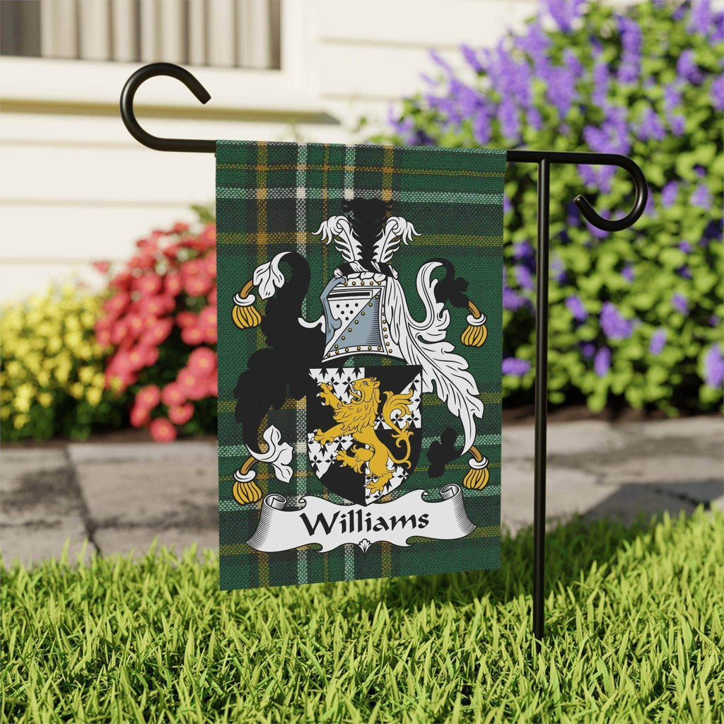 Custom Irish surname garden flag with family crest, pole not included
