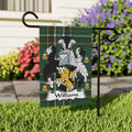 Custom Irish surname garden flag with family crest, pole not included