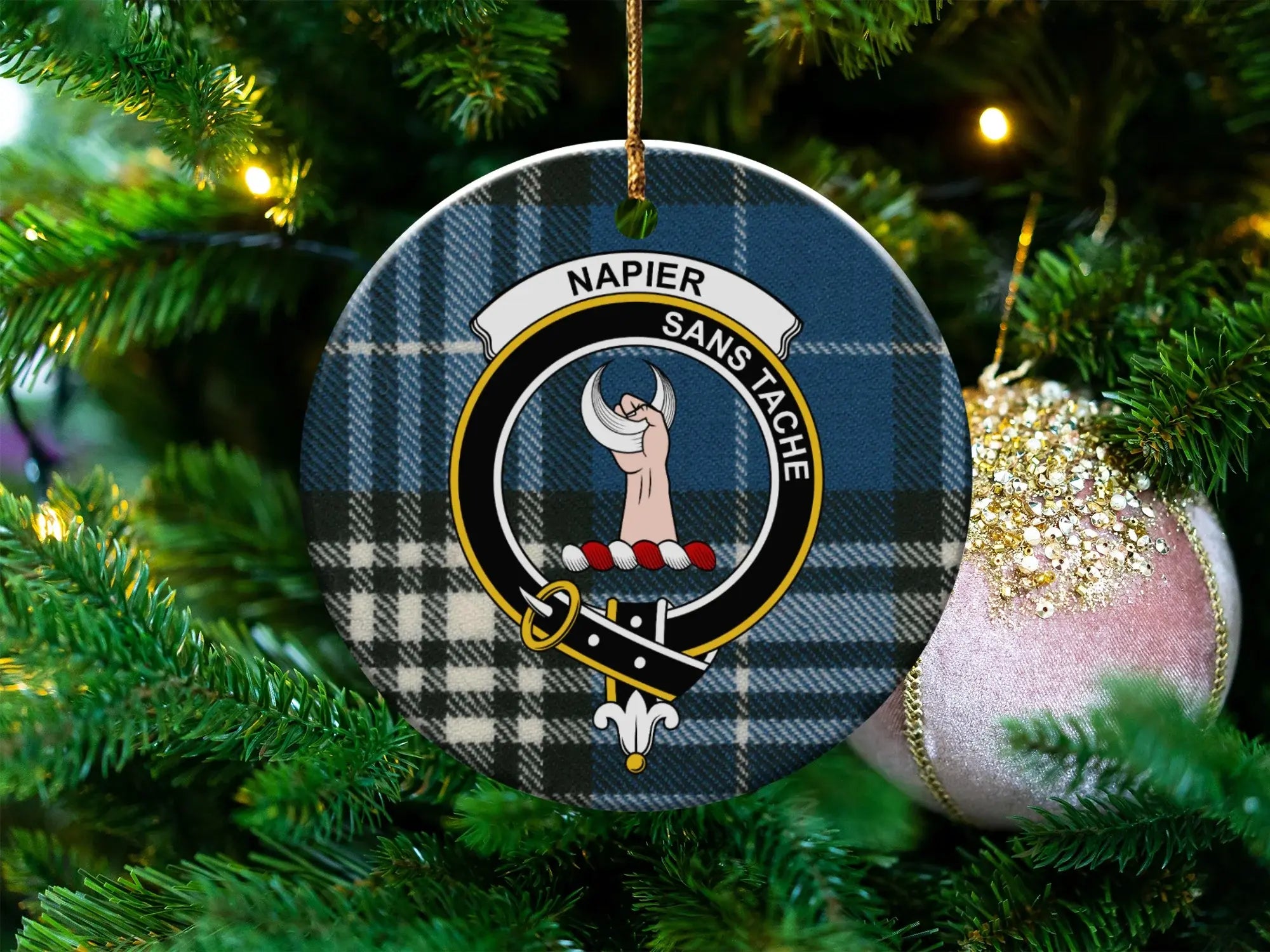 Napier Sans Tache Family Crest Holiday Ornament