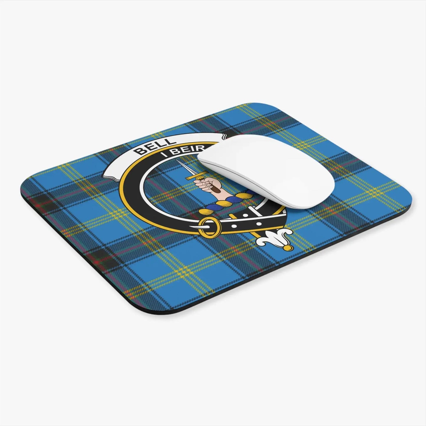 Choose Any Scottish Clan Mouse Pad – Clan Crest on Tartan Design
