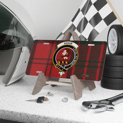 Adair aluminium novelty license plate with crest and Loyal au Mort motto