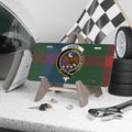Clan Agnew consilio non impetu coloured tartan crest license plate — 100% aluminium, 12x6 inch
