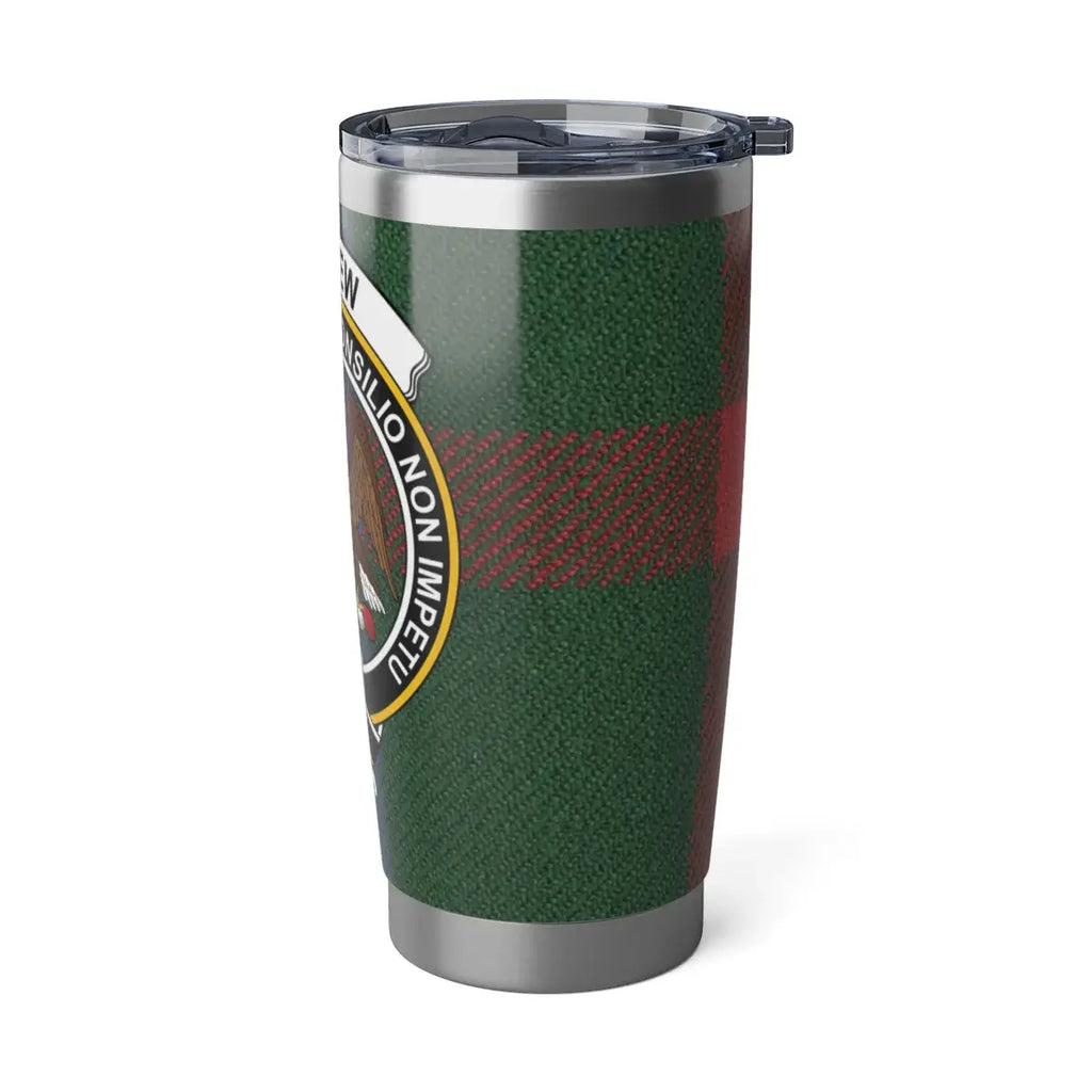 Clan Agnew tartan pattern travel tumbler — ideal for hot or cold drinks, fits car cup holder