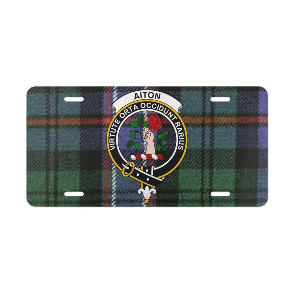 Aiton Scottish Clan Crest Tartan License Plate product