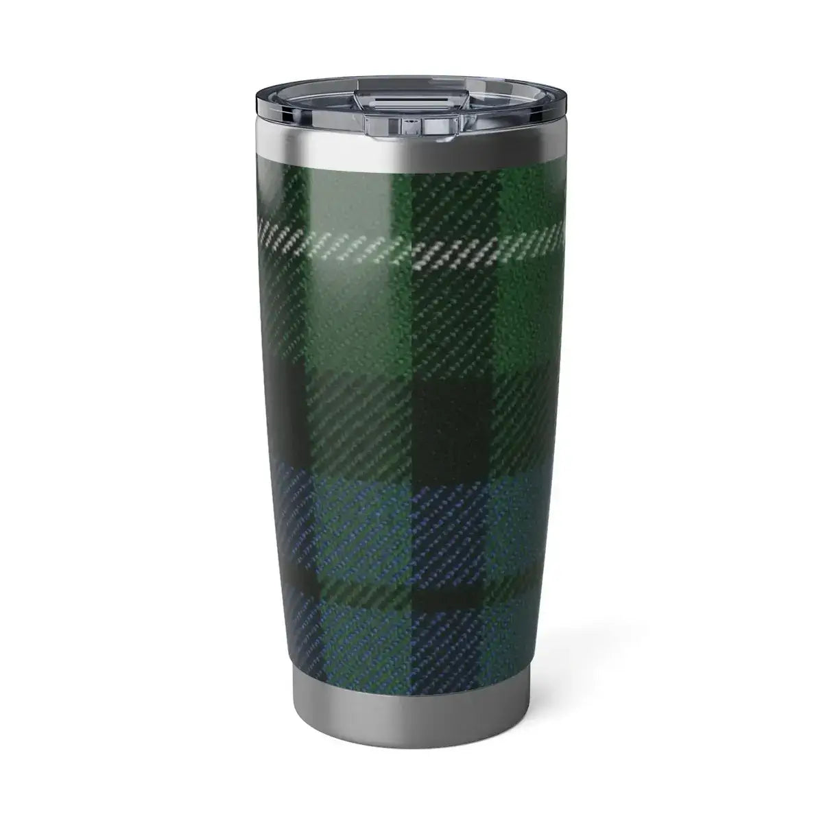 Green and Blue Plaid Pattern Thermal Tumbler