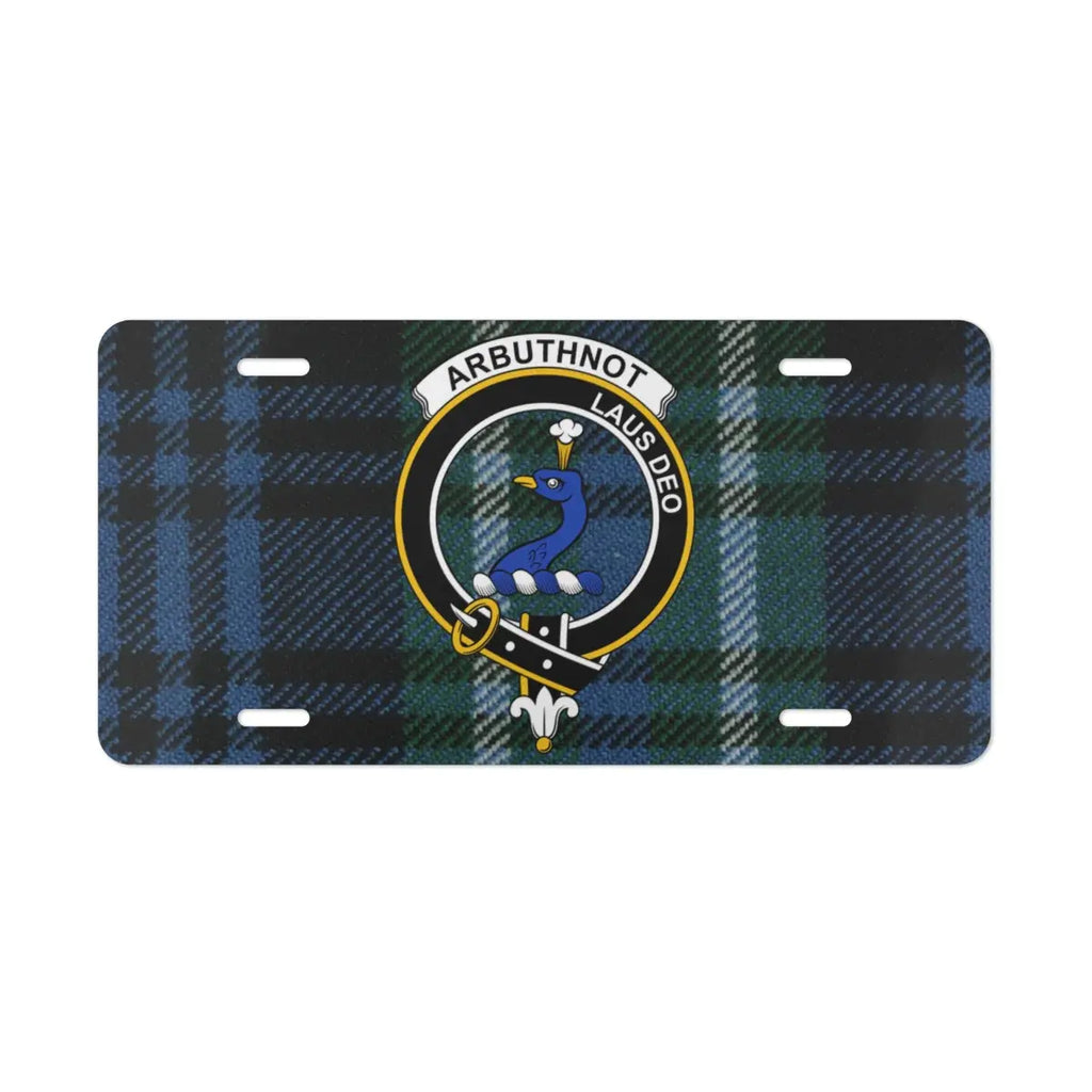 Arbuthnot Coat of Arms Tartan Design License Plate product