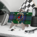 Clan Armstrong tartan crest novelty license plate — Invictus Maneo design, 12x6 aluminium
