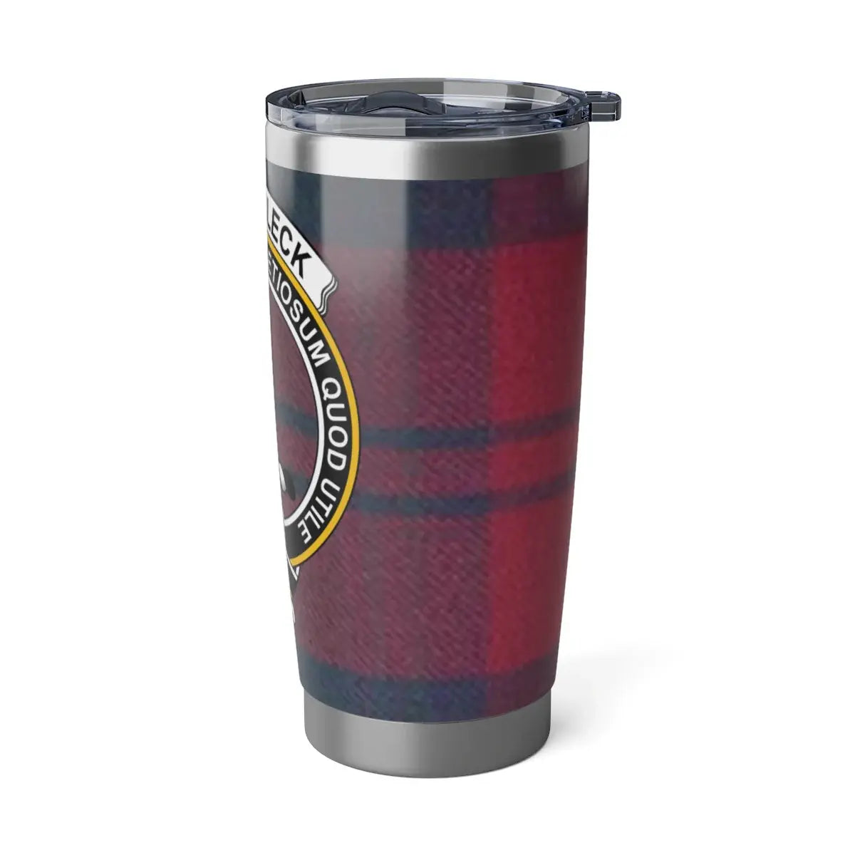 Insulated Travel Tumbler with Custom Plaid Design