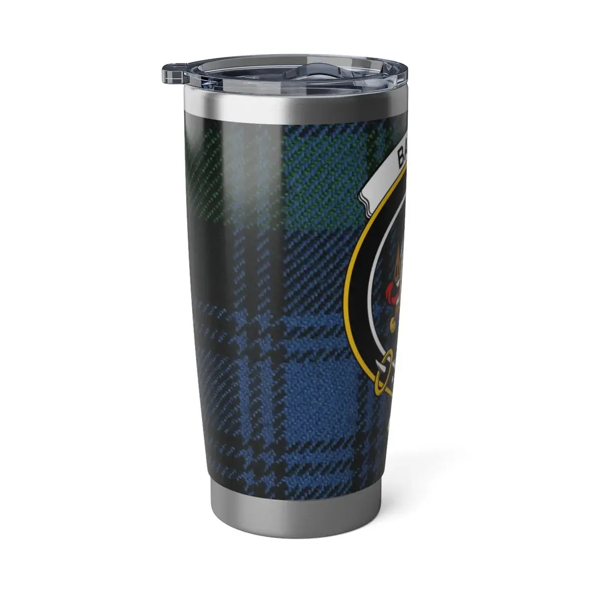 Clan Crest Tumbler with Tartan Design Stainless Steel