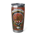 Bannatyne Coat of Arms on a Tartan Design Tumbler
