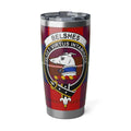 Belshe Clan Crest Red and Blue Plaid Design Tumbler